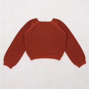 Misha and Puff net stitch sweater in Paprika size 4-5